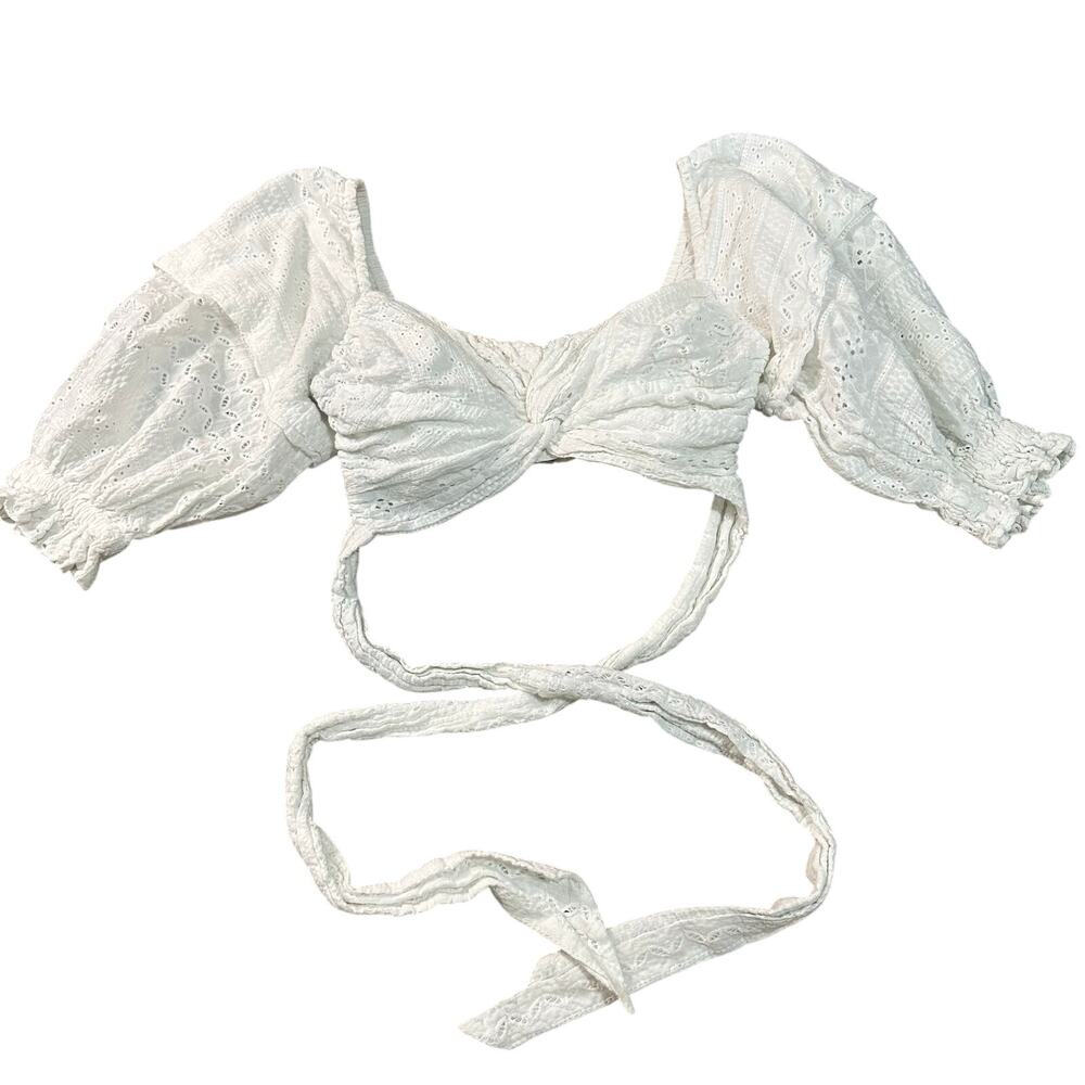MARISSA WEBB Women's White Eyelet Crop Top Size 2
